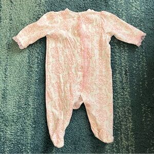Pink Patterned 6M Footie